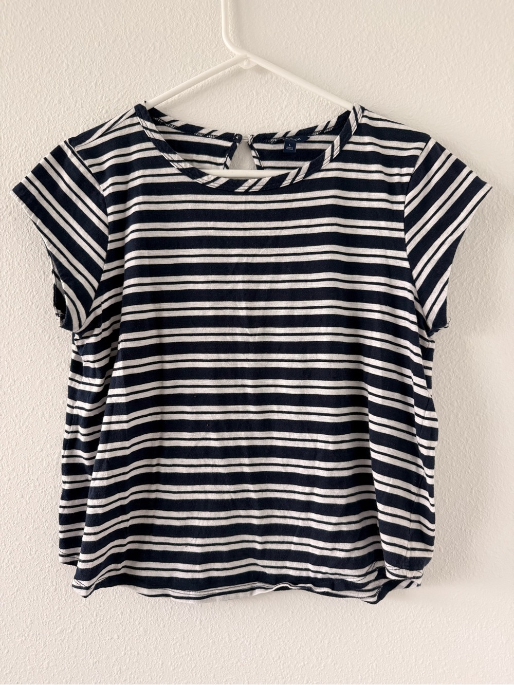 Nautica Navy and White Striped Tank Top